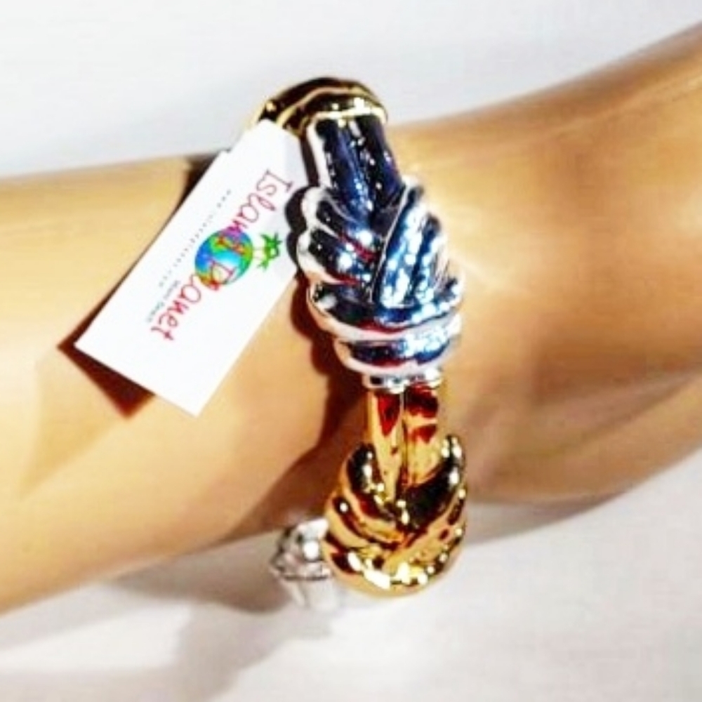 247B151 NWT Island Planet Miami Beach Gold & Silver